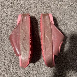 Cute Pink Sparkle Platform summer slides